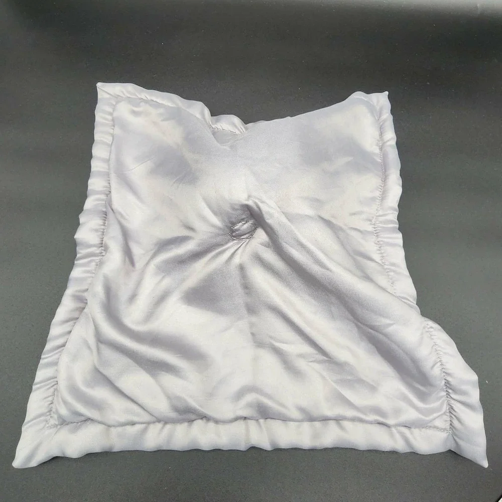 Carters Elephant Security Blanket Kids Gray Lovey Satin Trim Plush Snuggler‎
